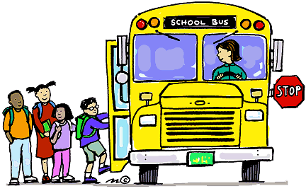 Students boarding a school bus at bus stop 